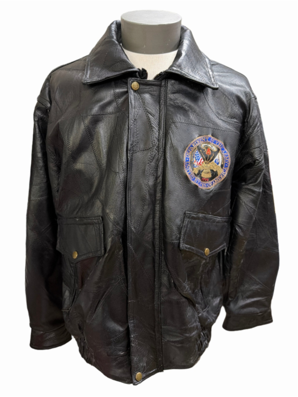 Vintage Leather Army Jacket